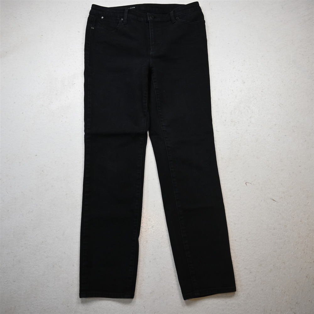 Talbots 8 Mid Rise Slim Ankle Black Stretch Denim Womens Jeans